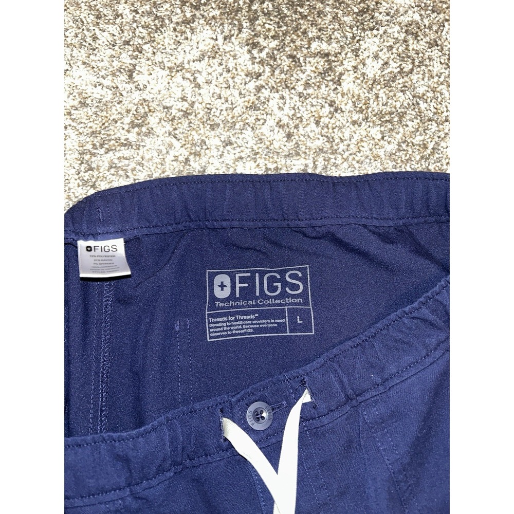 Men's Figs Navy Blue Technical Collection Scrub Pants L Healthcare Nursing - Picture 6 of 6